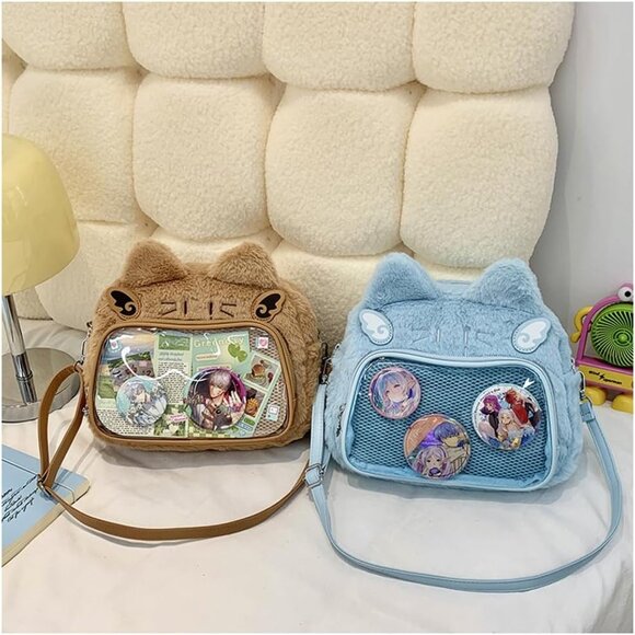 Cute Cat Kawaii Plush Backpack Large Capacity Stylish Travel Purse - Picture 7 of 8